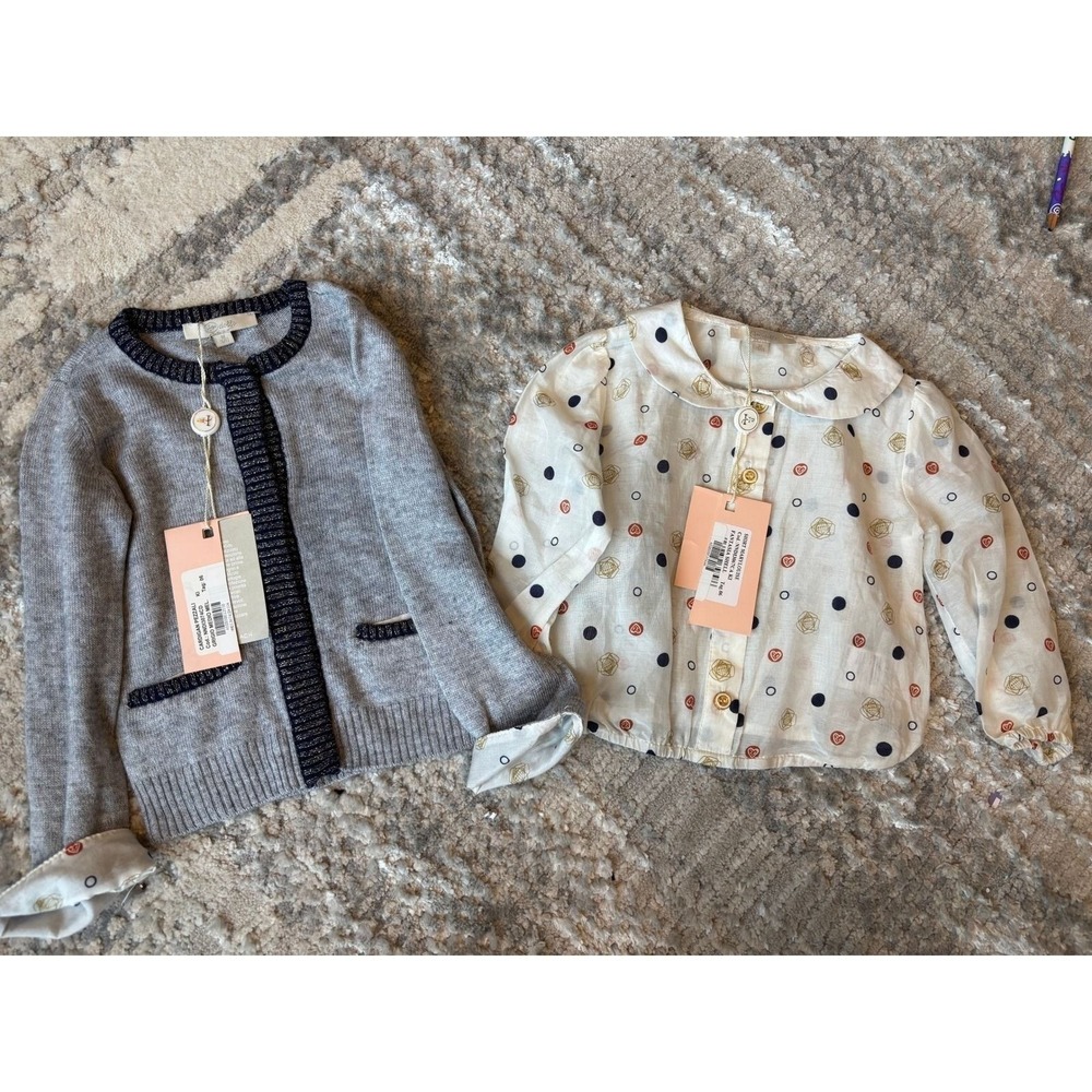 H Dolls Girls Size 3-6 Months Sweater And Blouse